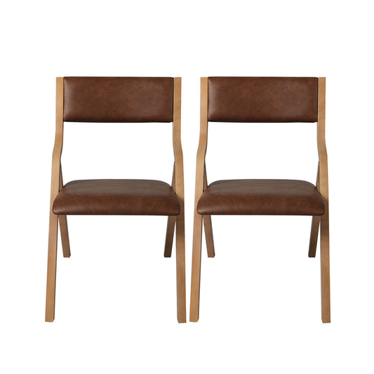 Levede 6x Dining Chairs Foldable PU Tan-1975420358739759105