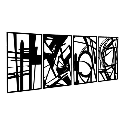 Yezi Metal Wall Art 4Pcs Abstract Minimalist Line Decor-1975420342675574785