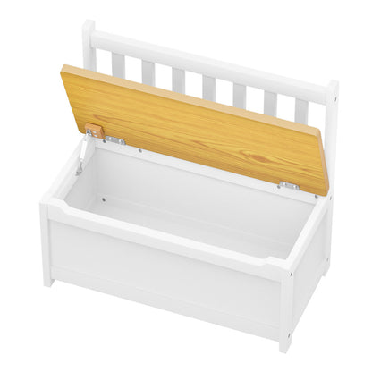 Levede 2-In-1 Kids Toys Storage Bench Box Wooden Chair-1973193545166753793