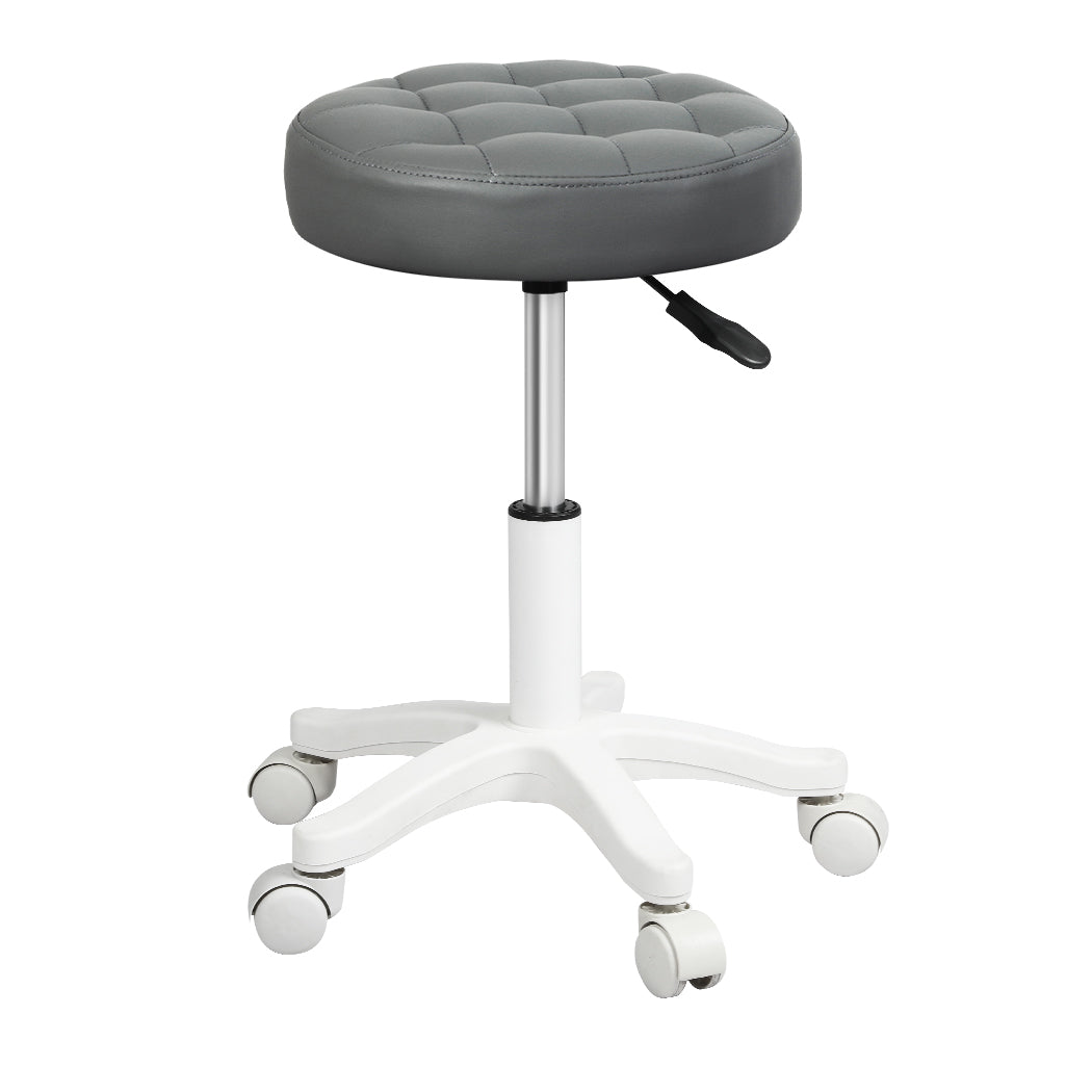 Levede 4x Rolling Bar Stool Swivel Salon SPA Chair Grey-1973193552229961729