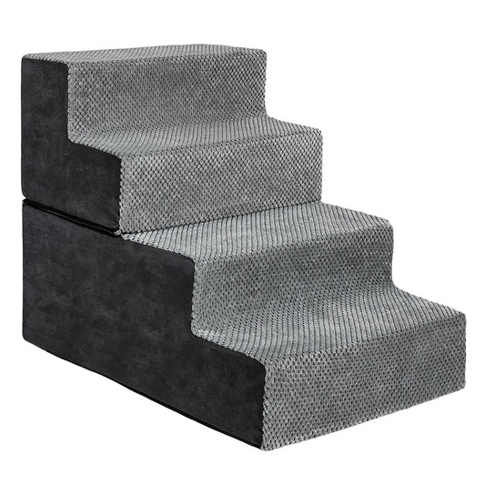 Pawz 4 Steps Pet Stairs Dog Ramp High Density Foam Grey-1973193605396959233