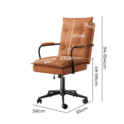 LEVEDE Ergonomic Office Chair Computer PU Brown-1973193534974595074