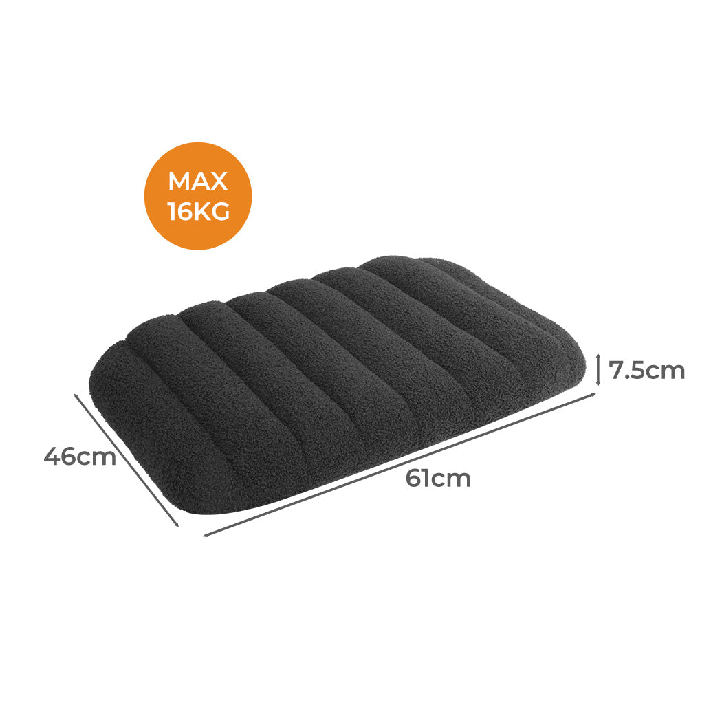 Pawz S Size Orthopedic Dog Bed with Sherpa Plush Removable Cover in Grey-1975420345443815426