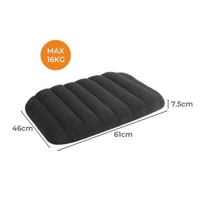 Pawz S Size Orthopedic Dog Bed with Sherpa Plush Removable Cover in Grey-1975420345443815426