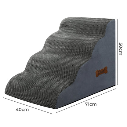 Pawz 4 Steps Pet Stairs Dog Ramp High Density Foam Grey-1973193539760295938