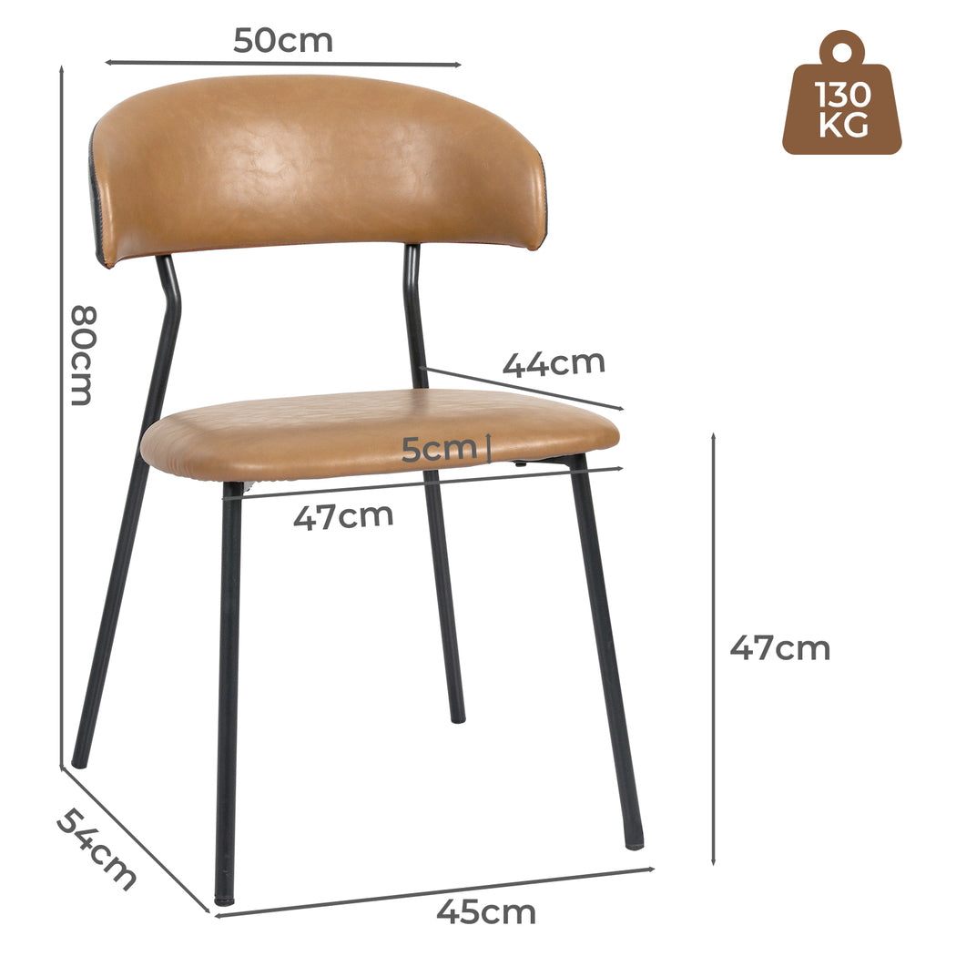 Levede 2x PU Leather Dining Chairs Kitchen Lounge - Bens Market Place
