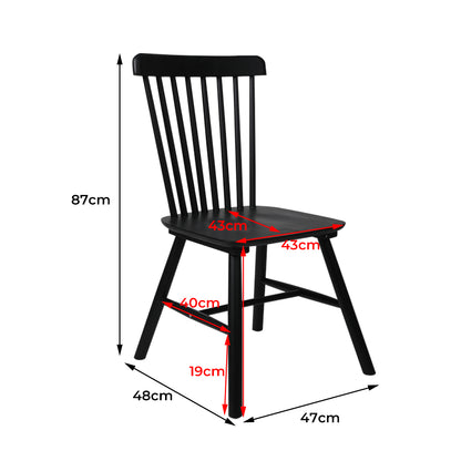 Levede 6x Dining Chairs Kitchen Winsor Black-1975420350149824514