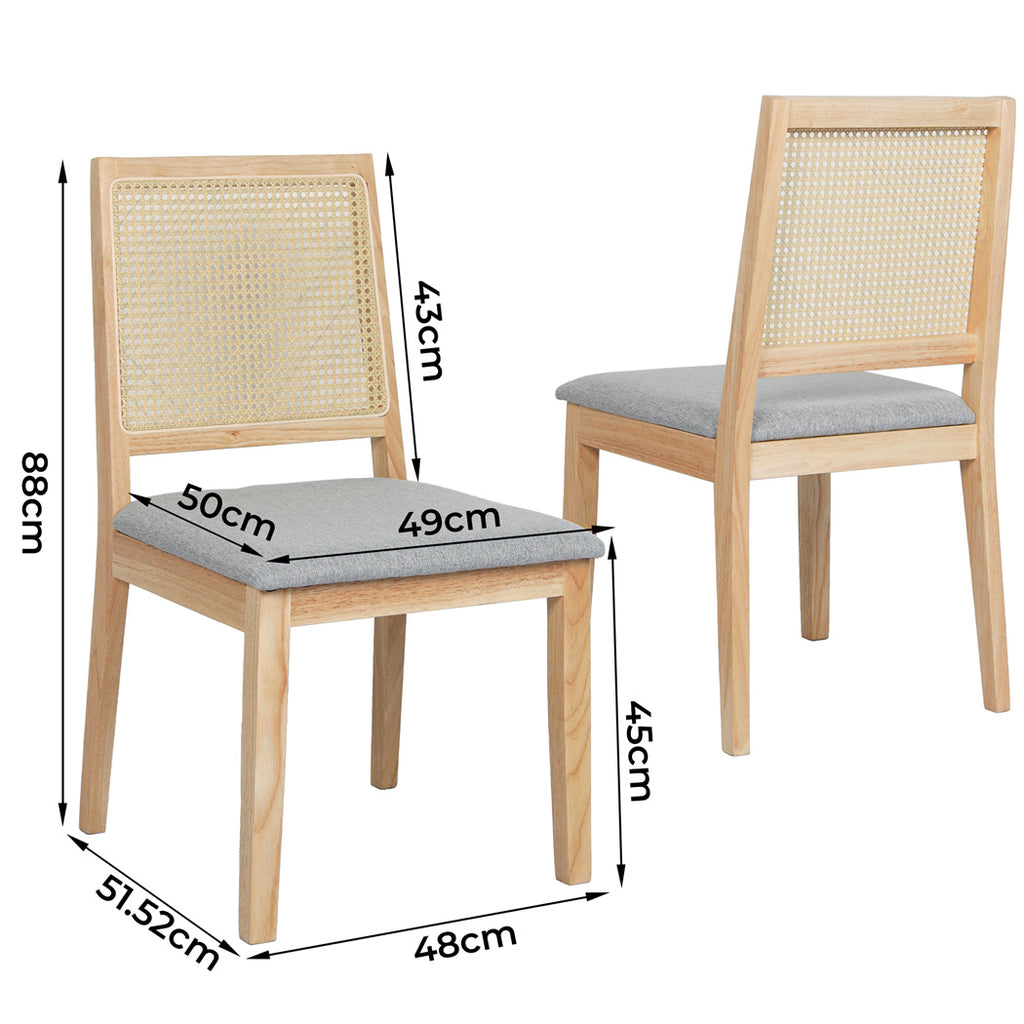 Levede 4X Cane Dining Chair Rattan Armless Seat - Bens Market Place