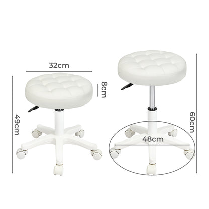 Levede 4x Rolling Bar Stool Swivel Salon SPA Chair Beige-1973194181862100994