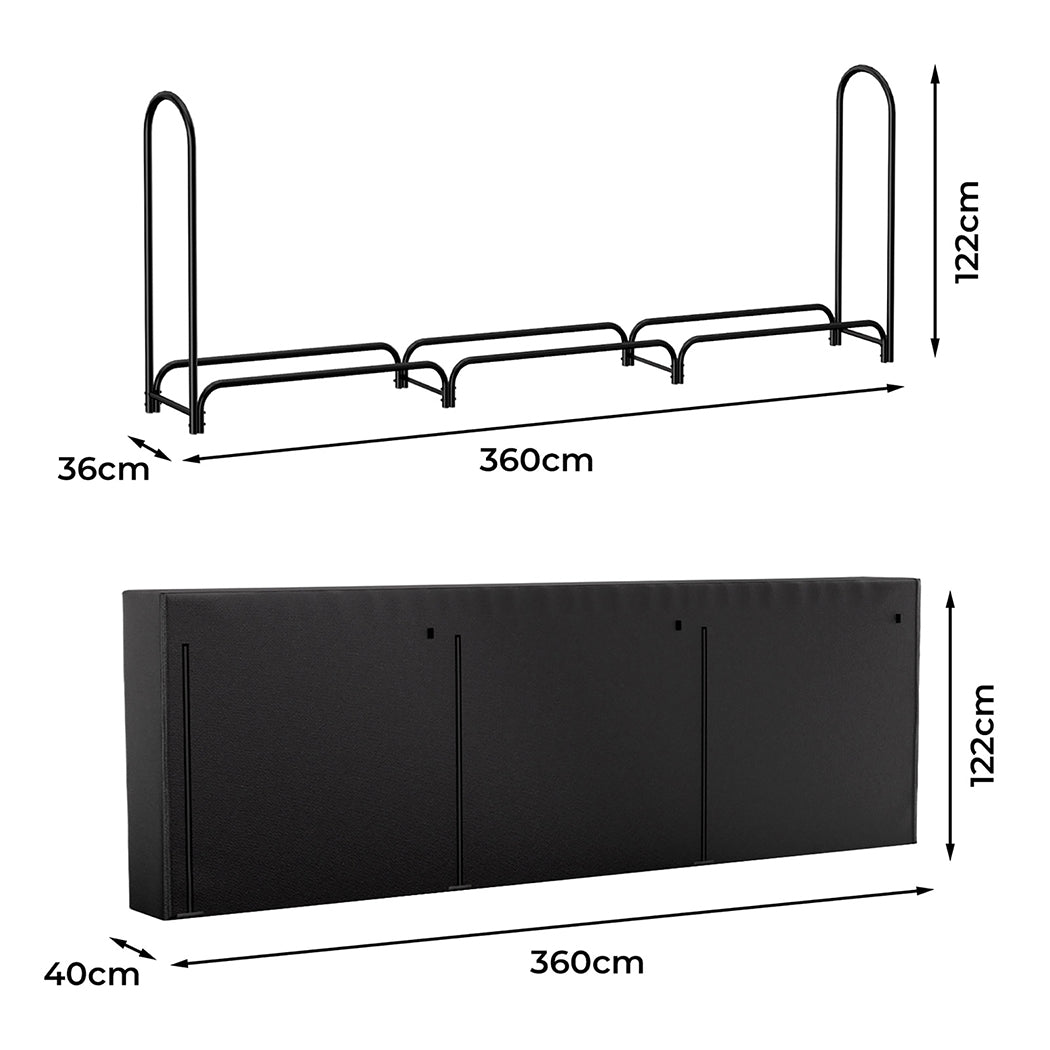 Moyasu Outdoor Firewood Rack Storage with Cover-1975420342855929858