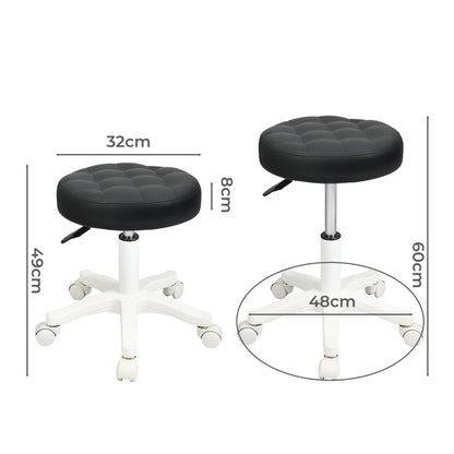 Levede 2x Rolling Bar Stool Swivel Salon SPA Chair Black-1973194182046650370