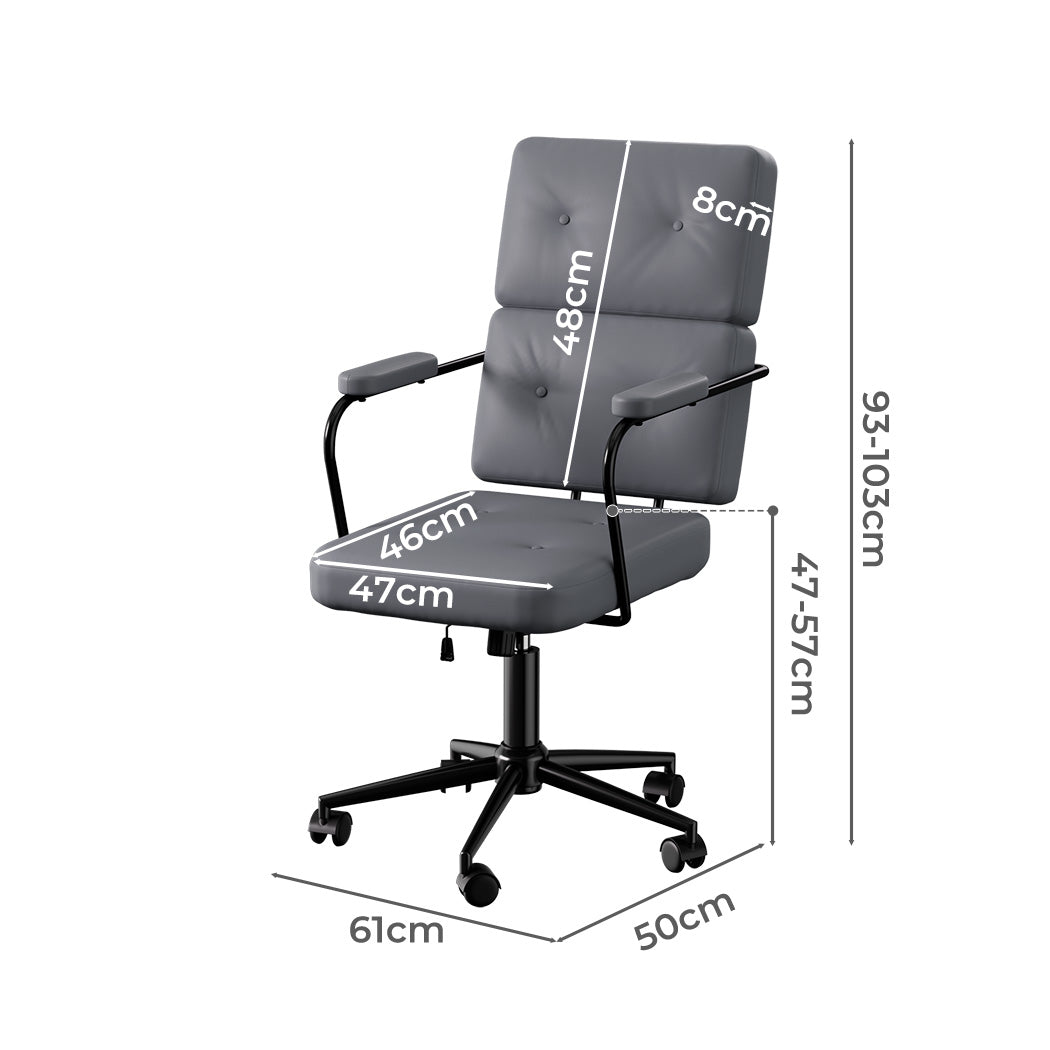 LEVEDE Ergonomic Office Chair Computer PU Grey-1975420344000974850