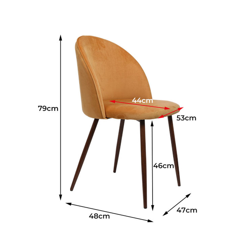 Levede 4x Dining Chairs Seat French Mustard-1973193555694456834