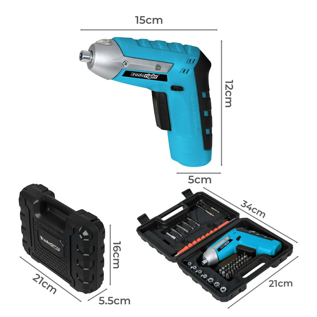 Traderight 4V Cordless Screwdriver 1300mAh 210rpm Speed-1973194185200766978