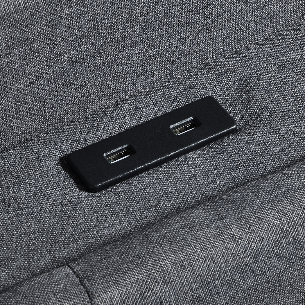 Levede Single Bed Frame Gas Lift Storage LED Light USB-1973194180511535107