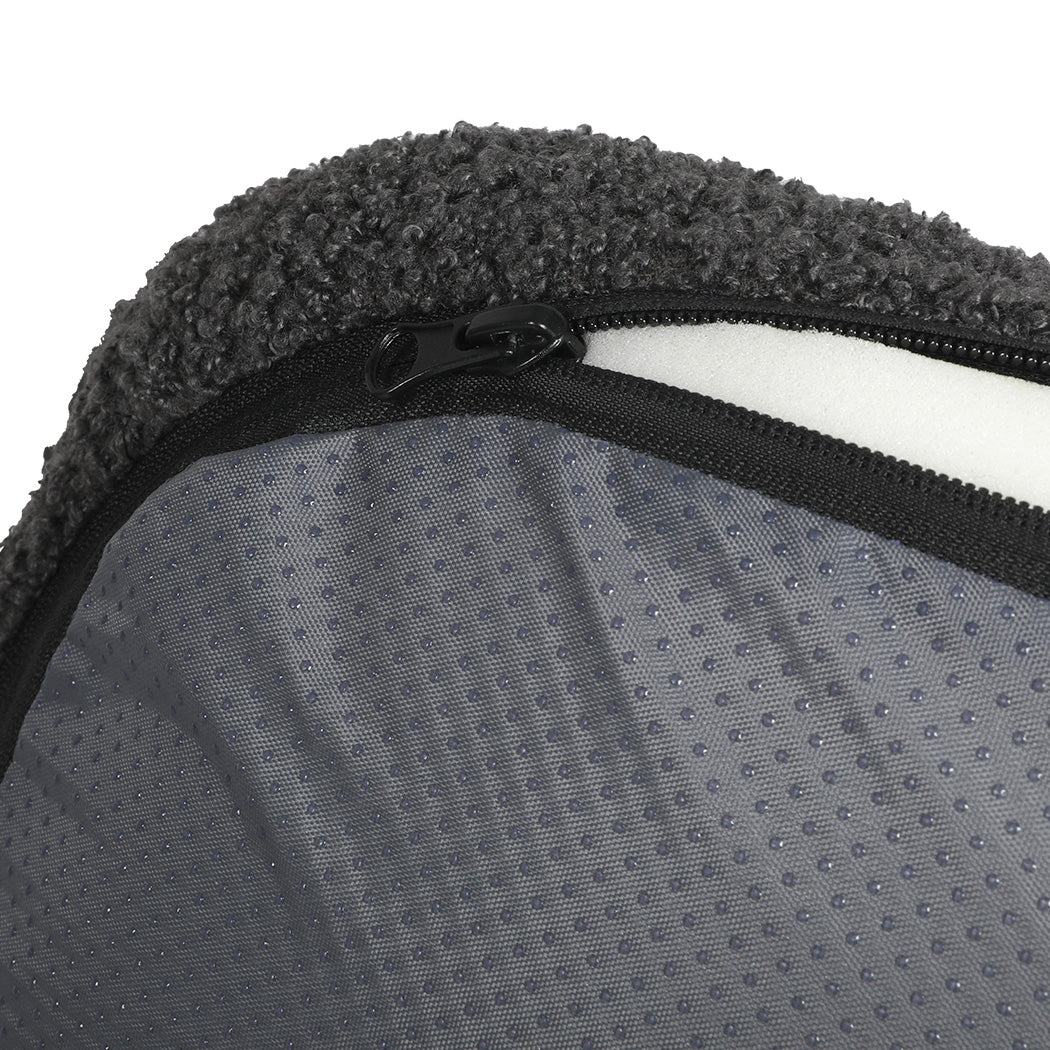 Pawz S Size Orthopedic Dog Bed with Sherpa Plush Removable Cover in Grey-1975420345443815427