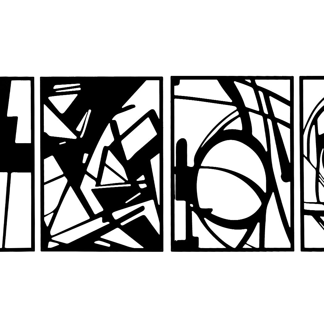 Yezi Metal Wall Art 4Pcs Abstract Minimalist Line Decor-1975420342675574787