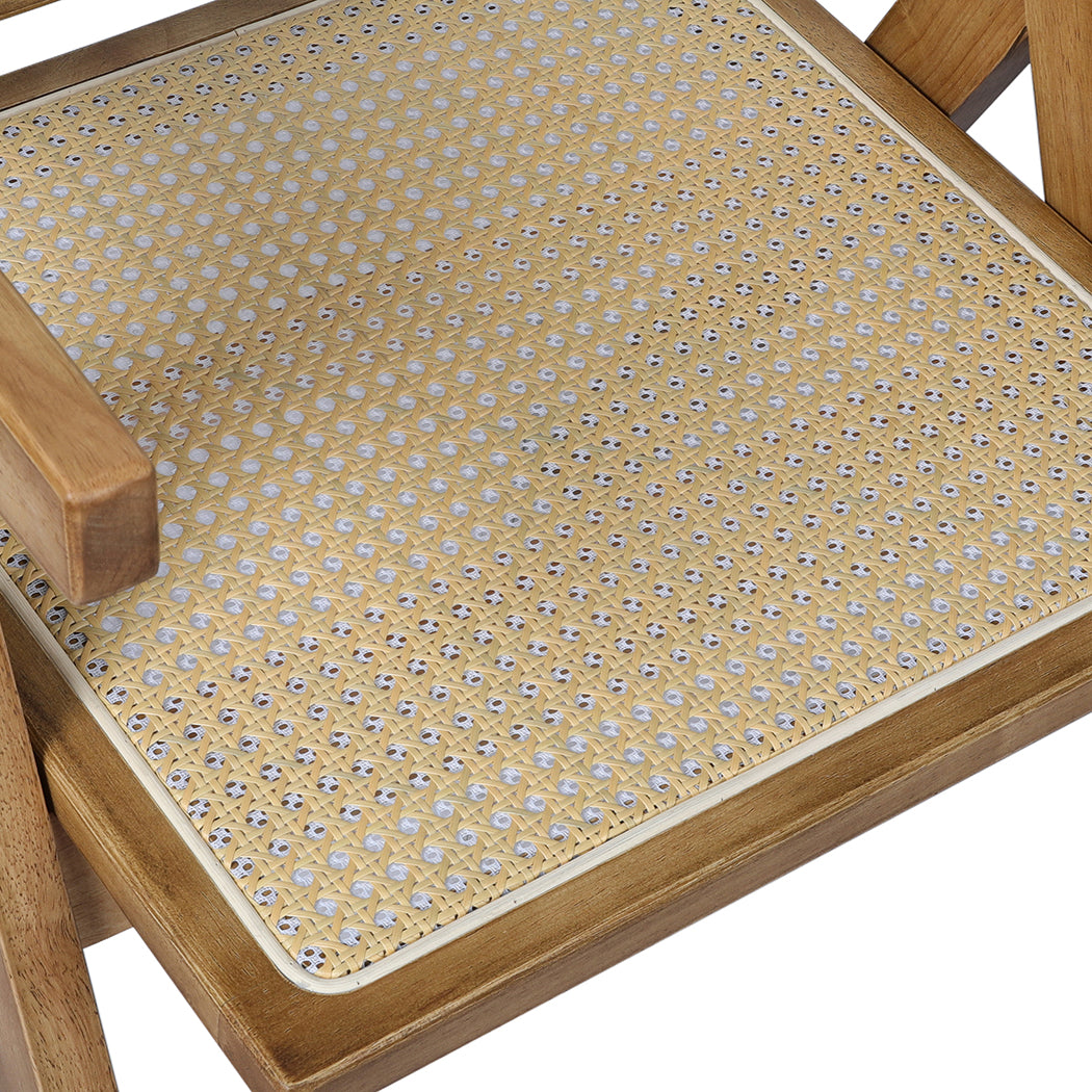 Levede 8x Dining Chair Solid Wood Rattan-1975420360182599683