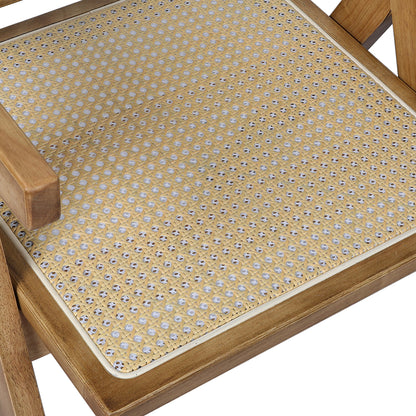 Levede 8x Dining Chair Solid Wood Rattan-1975420360182599683