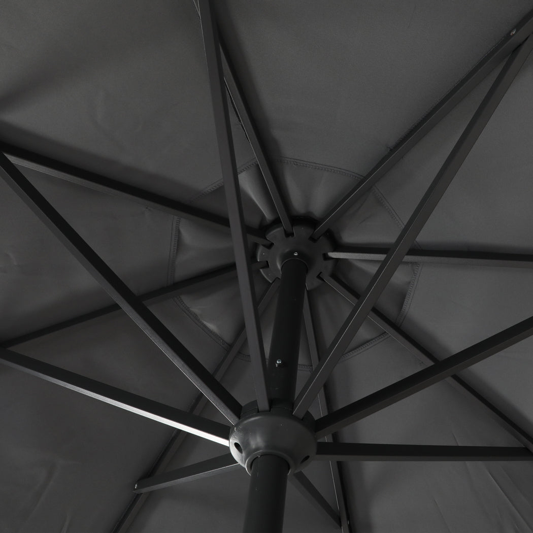 Centra 3M Outdoor Patio Umbrella Solar LED Light Grey-1973193576057802755