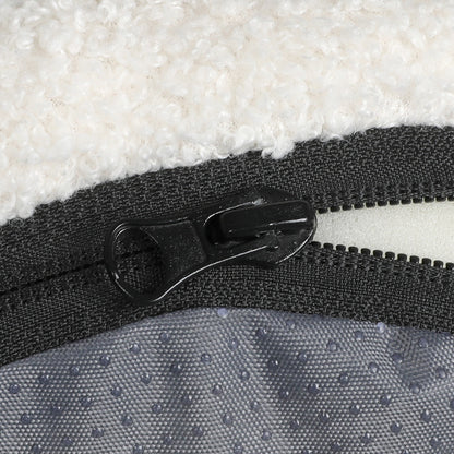 Pawz XL Size Orthopedic Dog Bed with Sherpa Plush Removable Cover in White-1975420345791942659