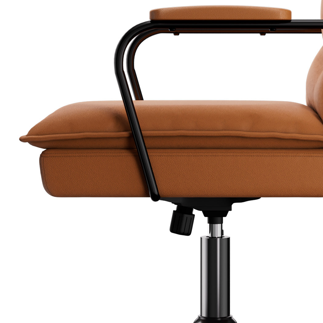 LEVEDE Ergonomic Office Chair Computer PU Brown-1973193534974595075
