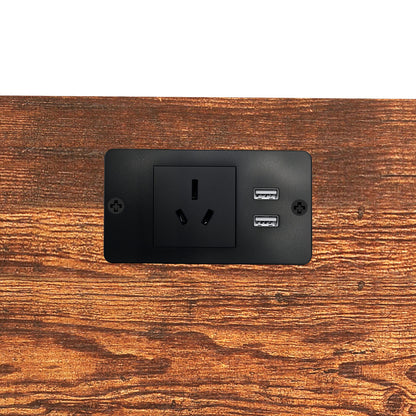 Levede LED Bedside Table with 2 Drawers Power Outlets-1973194191941013507