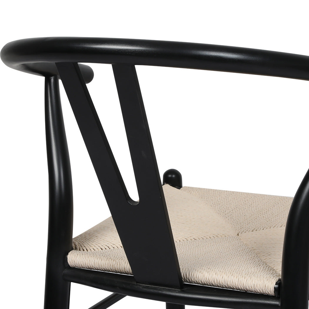 Levede 6x Dining Chairs Wooden Hans Black-1975420353656262660