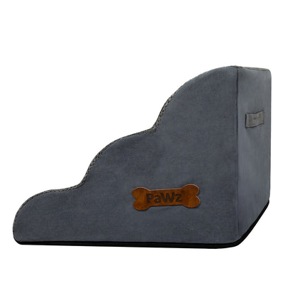 Pawz 3 Steps Pet Stairs Dog Ramp High Density Foam Grey-1973193539579940868