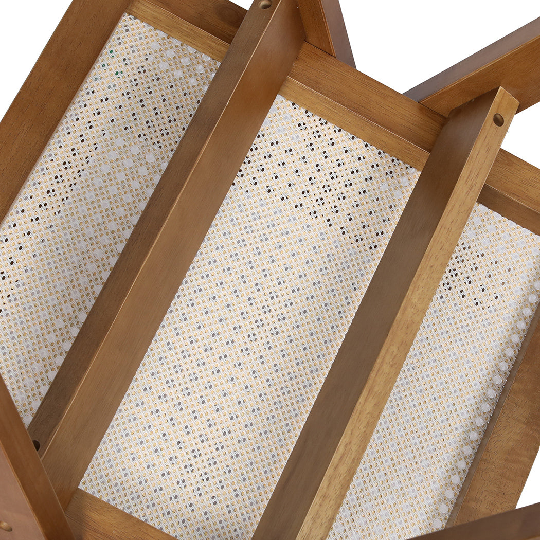 Levede 2x Walnut Wicker Armchair Dining Chair - Bens Market Place