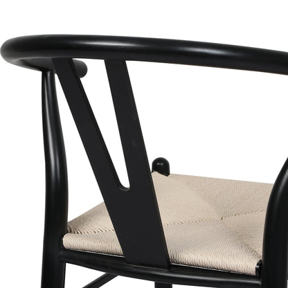 Levede 8x Dining Chairs Wooden Hans Black-1975420353857589252