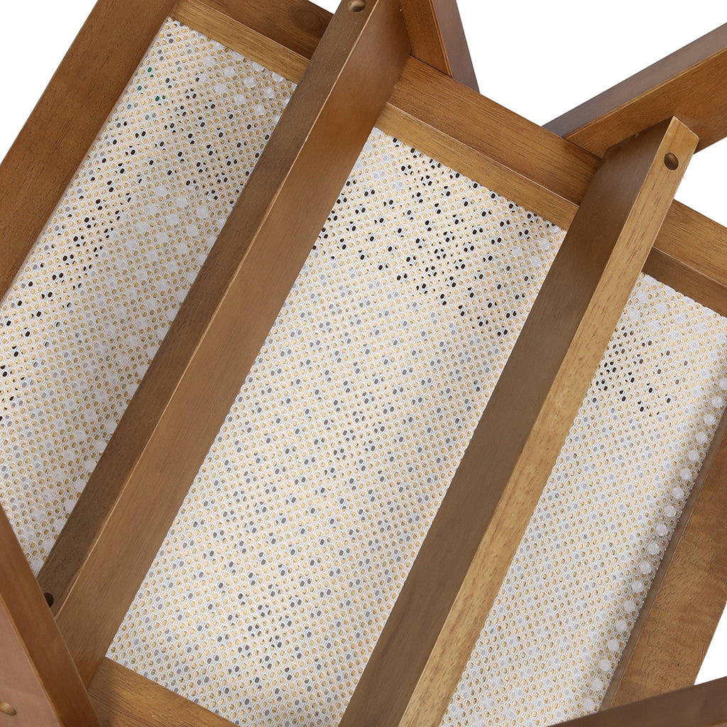 Levede 4x Walnut Wicker Armchair Dining Chair - Bens Market Place