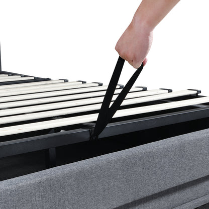 Levede Single Bed Frame Gas Lift Storage LED Light USB-1973194180511535109