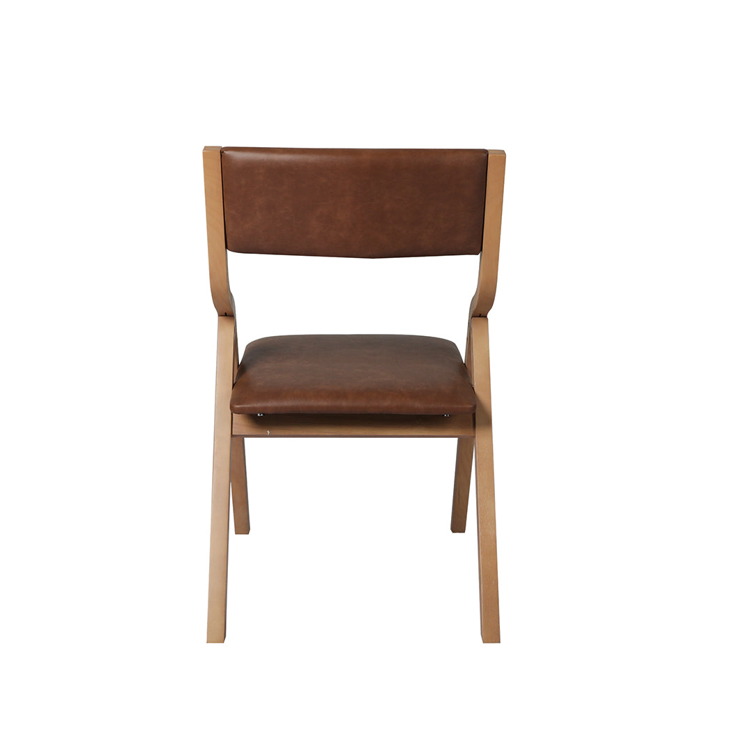 Levede 6x Dining Chairs Foldable PU Tan-1975420358739759109